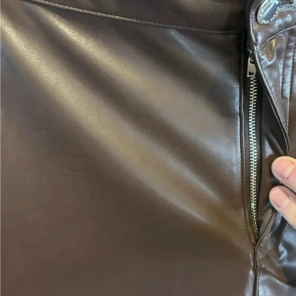 🤎”Calvin Klein” NWT Coffee Bean Faux Leather Pants Size 14 🤎 - Picture 7 of 14